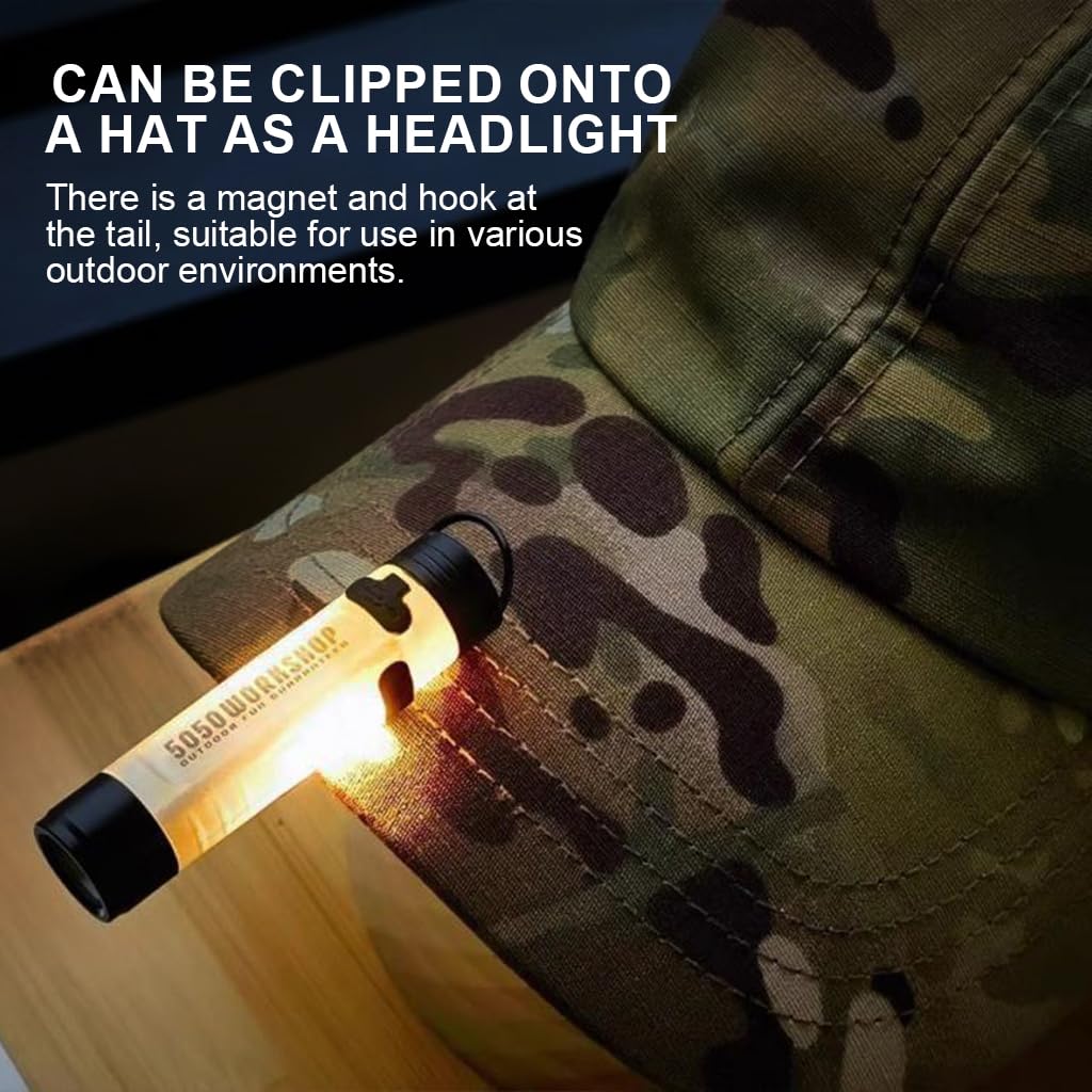 ELEPHANTBOAT® Mini Magnetic LED Flashlight, Portable Dual Light Source Small Torch, 2.4'' Pocket Emergency Hat Light with Clip & Hanging Loop, USB Rechargeable Keychain Flashlight - Image 7 thumbnail