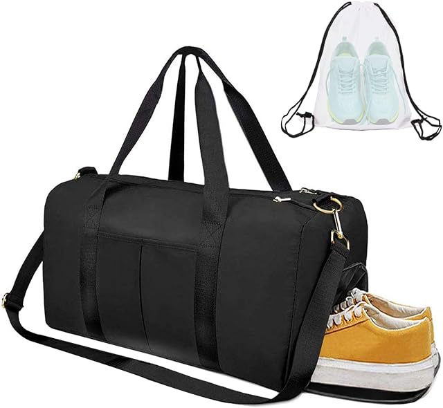 ICEIVY Dry Wet Separated Gym Bag, Sport Gym Duffle Holdall Bag Training Handbag Yoga bag Travel Overnight Weekend Shoulder Tote Bag with Shoes Compartment