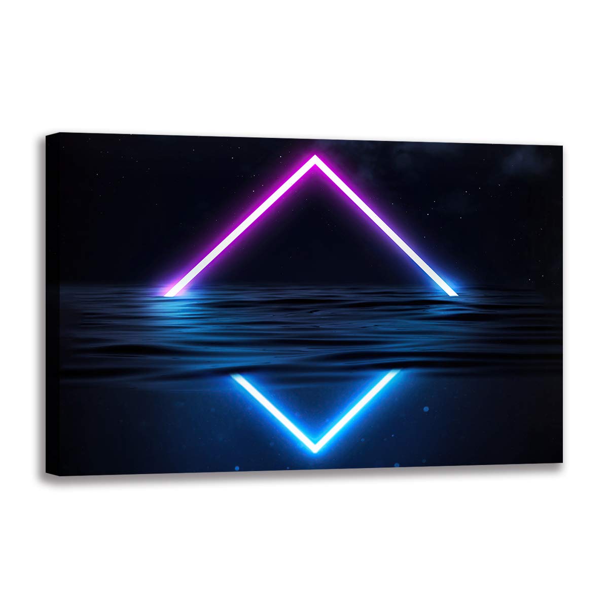 Toile Triangle Lumineux Néon Sur La Mer 60x90cm Five-Seller pour affiche de salon