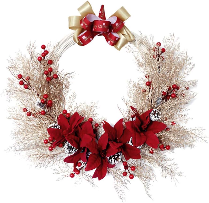 Topyond リース ゴールドミストシミュレーション 50cm 吊り下げクリスマスデコレーション ホリデーウィンドウディスプレイ用