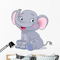 Vista 9 de Wallmonkeys WM130378 - Adhesivo decorativo para pared, diseño de elefante, Vinilo