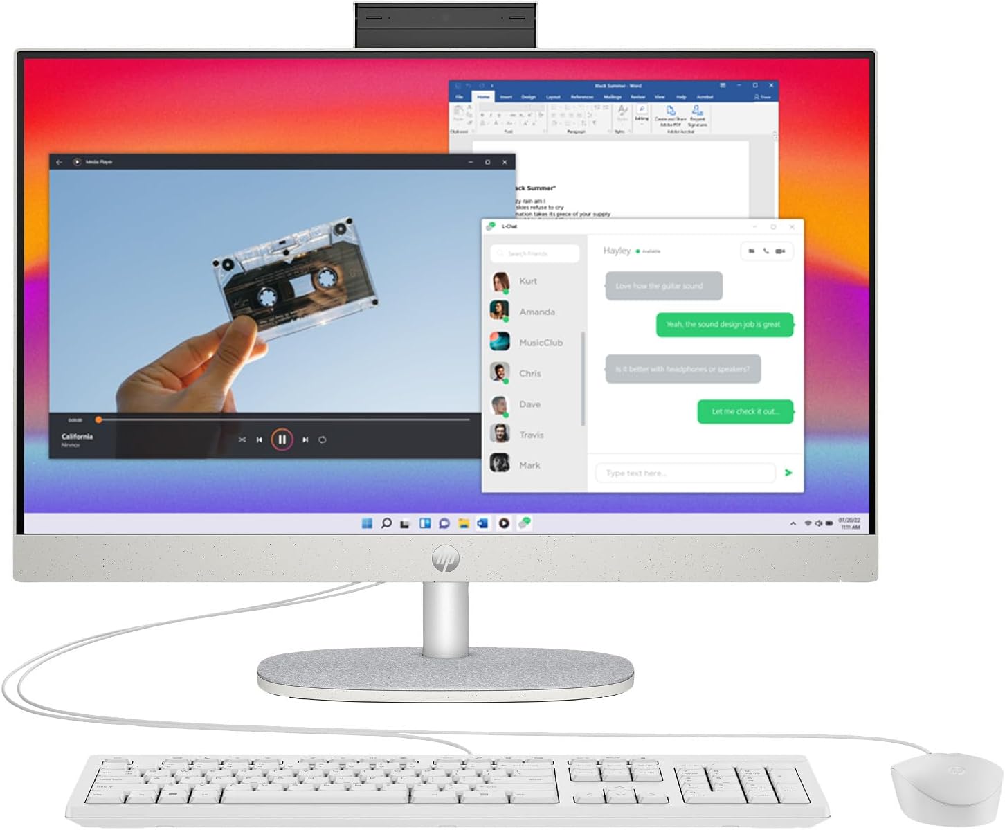 HP 24” All-in-One Desktop PC | Intel® Core™ i3-N300 Processor | 8 GB RAM | 256 GB SSD | Intel UHD Graphics | FHD Display | Windows 11 Home | Dual Speakers | Shell White | 24-cr0063sa