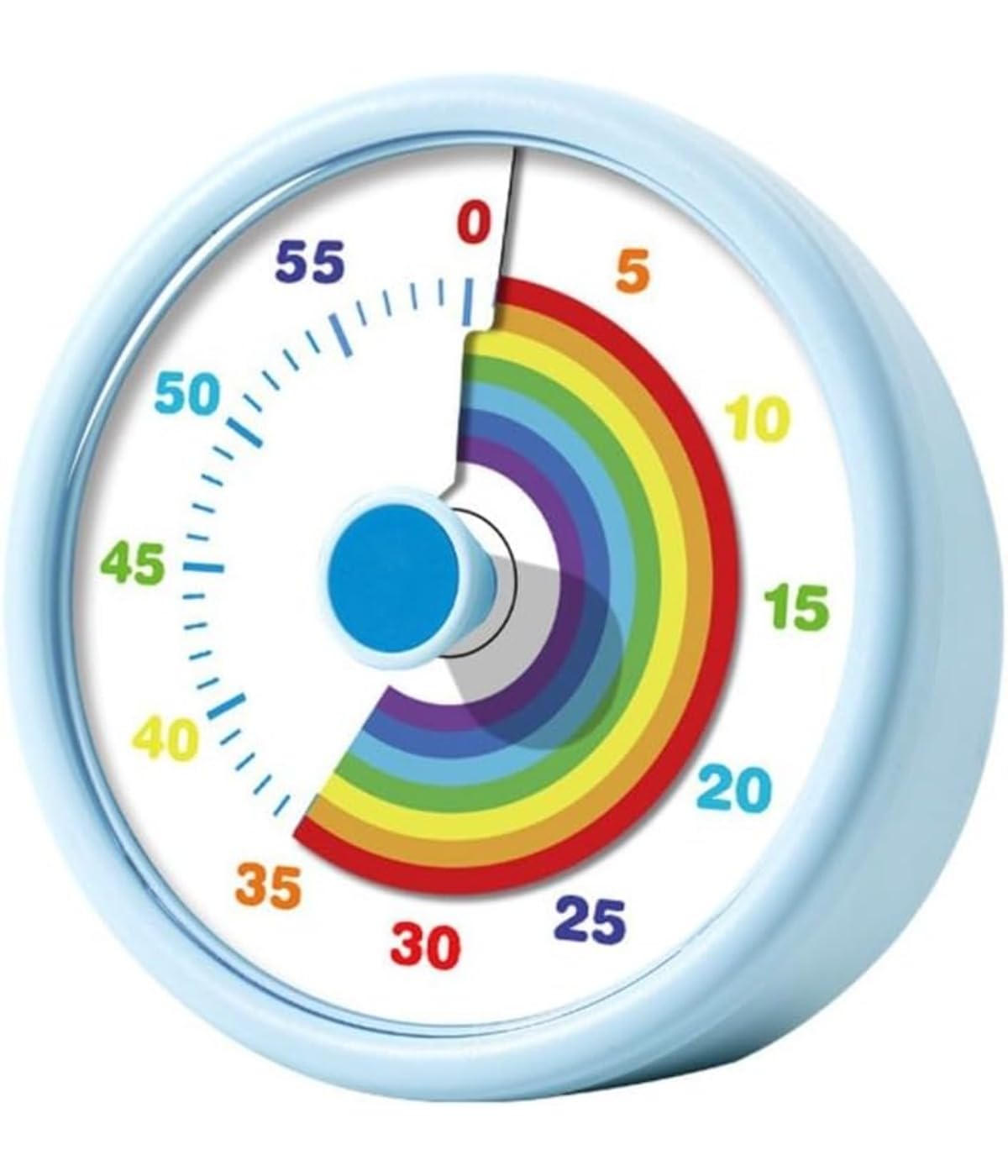 Visual Timer for Kids, Pomodoro Timer, Rainbow Pattern, 60 Minute Visual Countdown Timer for Classroom, Office, Kitchen, 1 Piece (Blue)