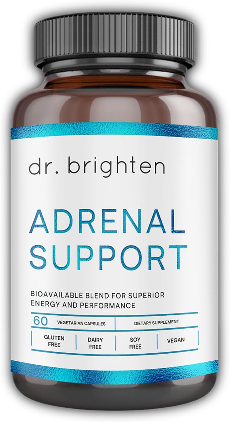 Dr. Brighten Adrenal Support - Dietary Supplement with Ashwagandha to Support Healthy Energy Levels and Stress Response (60 Count)