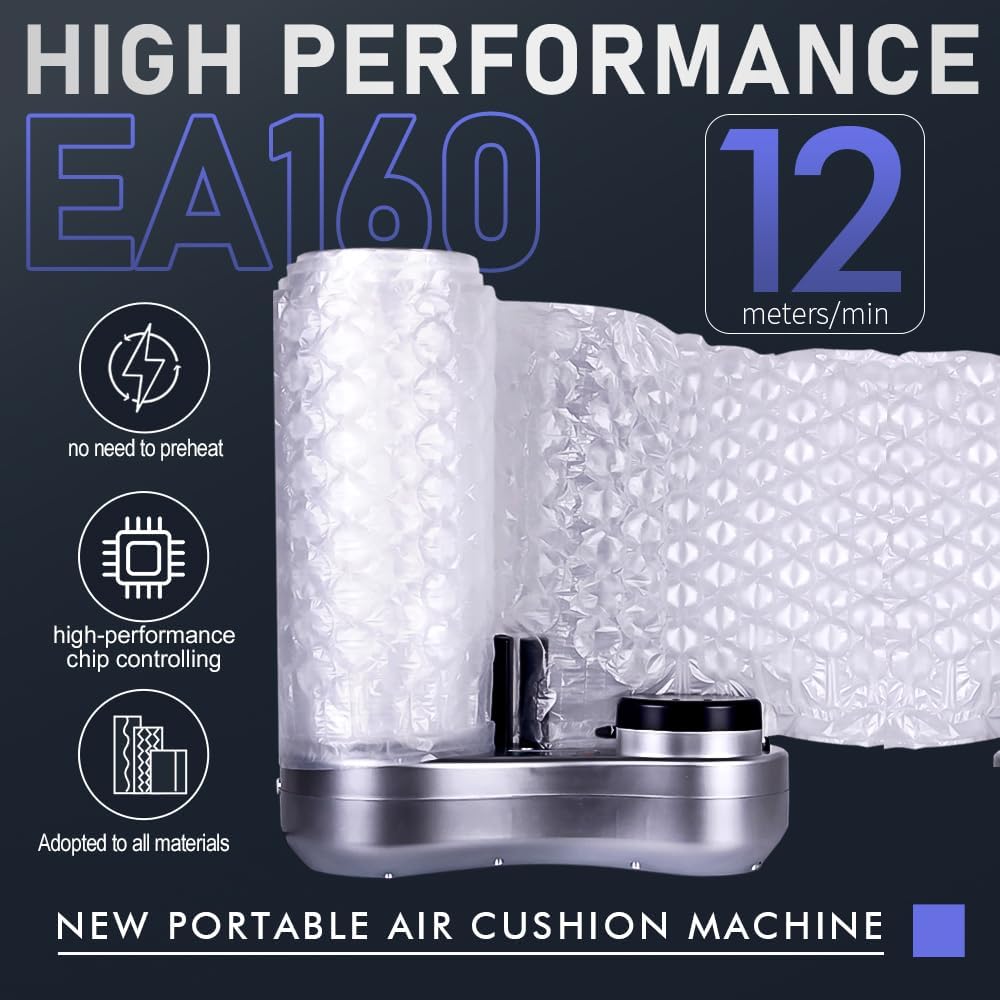 EA160 Air Pillow Machine Voidfill Packaging Air Cushion Machine, Speed 12 meters/min No Preheat Work,sealing all kinds of films,1 Free Test Film