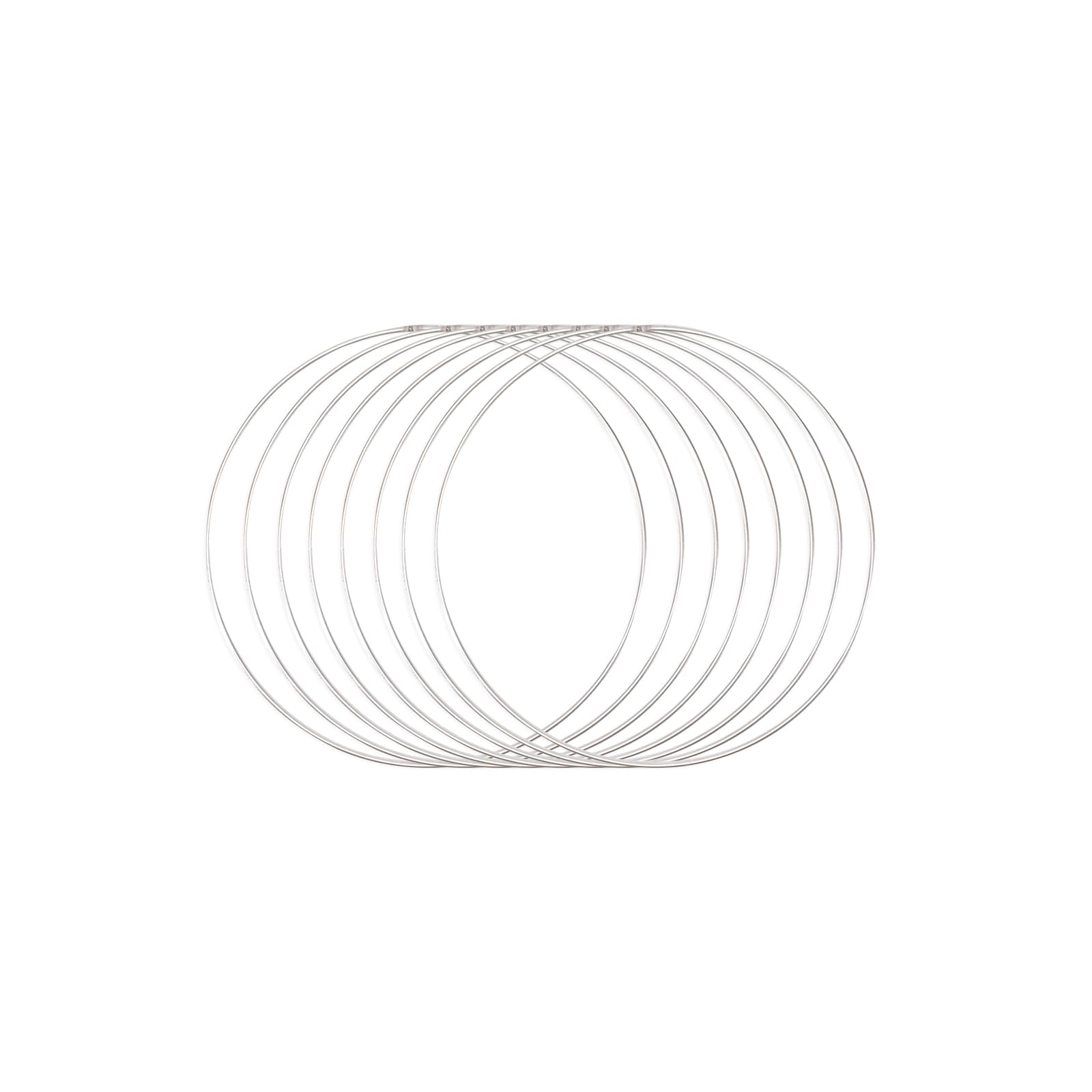 Vaessen Creative White Metal Ring Circle Of Ø 7.8 Inches (20 Cm), 8 Pieces Of 3 Mm Thick Wire Wreath Frame, Floral Hoop For Crafts, Macrame And Dream Catchers