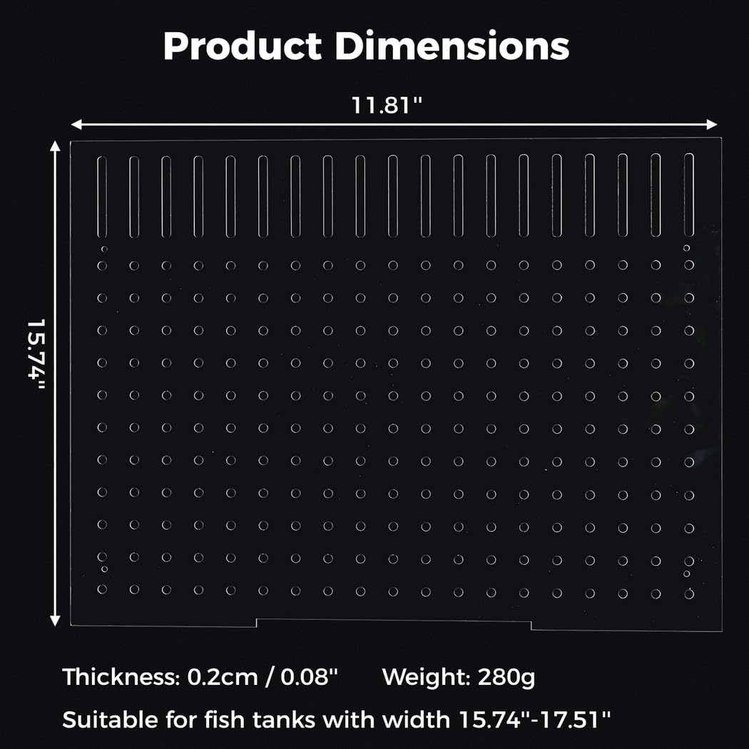 Fish Tank Dividers, Two Pieces, Suction Cups Included, DIY Acrylic Isolation Divider Board, Install and Assemble Easily, Clear, Designed for Aquarium, 15.74" X 11.81"