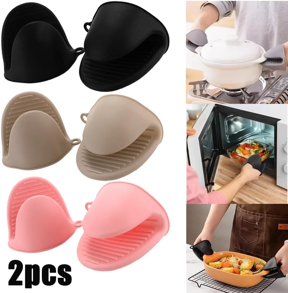 2個 オーブンミット シリコン製 耐熱性 ピンチ 火傷防止 滑り止め 厚手手袋 電子レンジグリップ ボウル ポット キッチンツール(