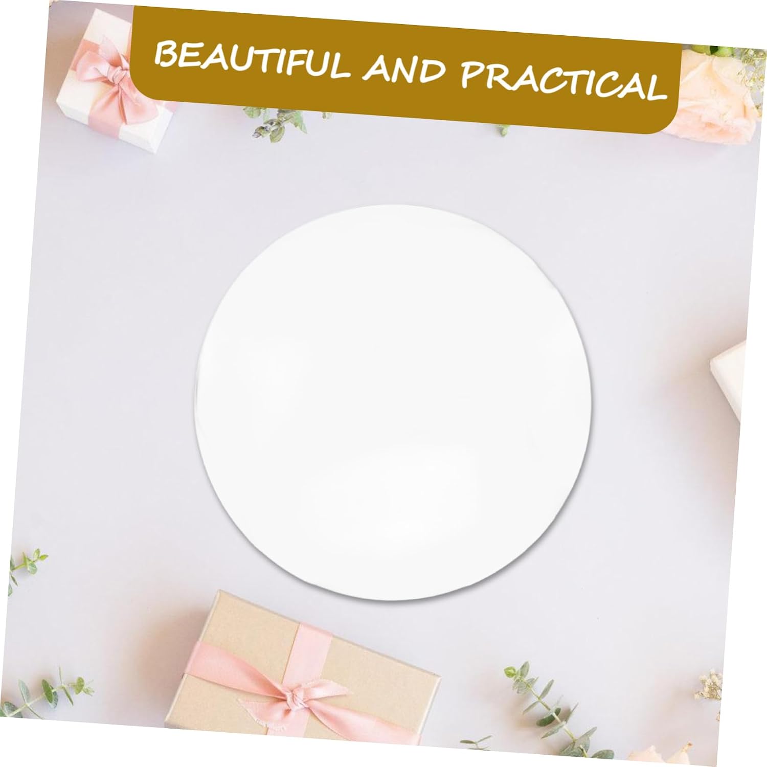 3pcs Round Mirror Plates Acrylic Circle Wall Mirrors for Wedding Table Centerpieces Decorative Candle Tray for Parties Easy Setup Durable Design