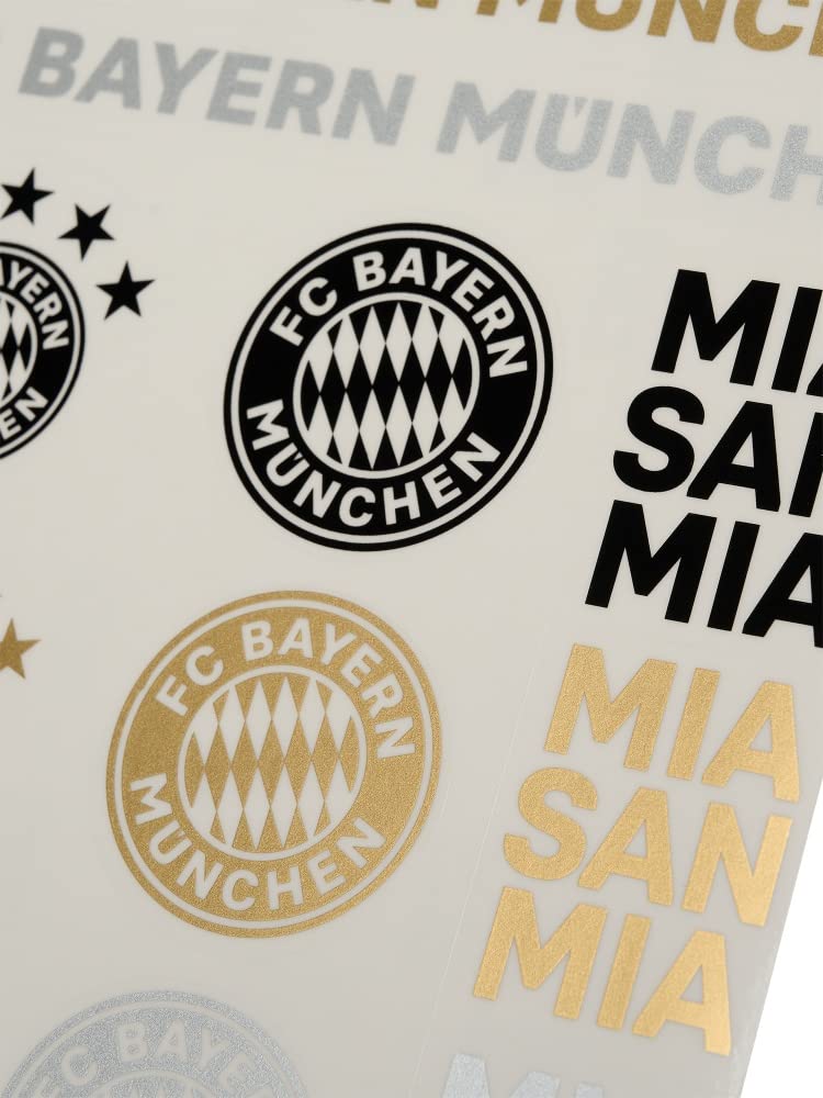 FC Bayern München Lot de 2 cartes autocollantes – Inscription & logo – 21 autocollants individuels FCB