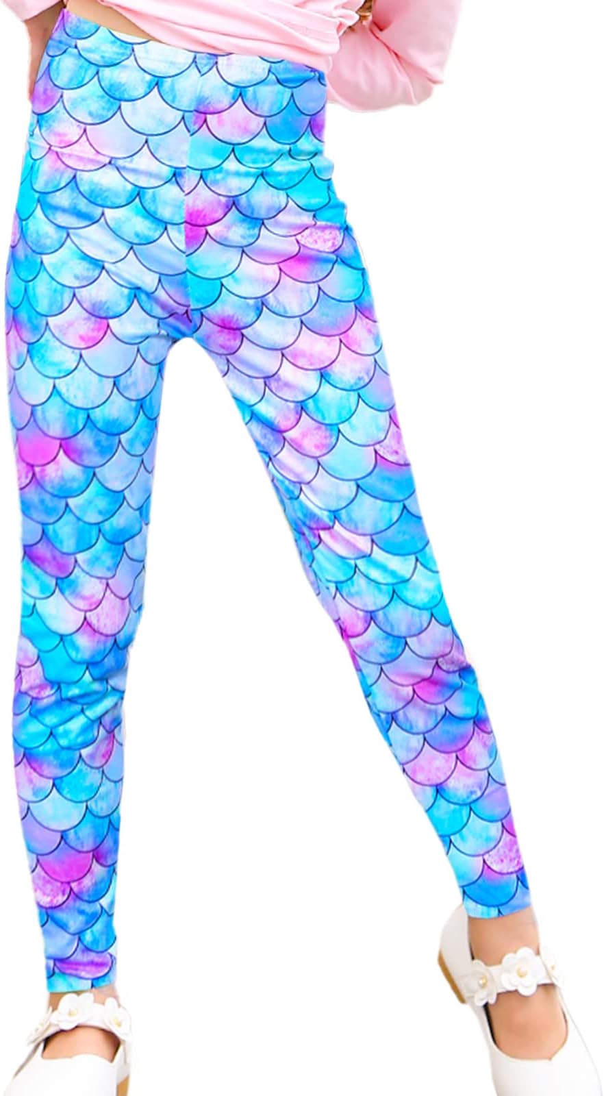 Kid Girls Unicorn Rainbow Mermaid Leggings Soft Stretchy Pants High Waist Slim Tights