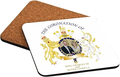Miniatura 4 de --Conmemoración de la coronación del rey Carlos III #2 - Recuerdo de coronación - Memoribilia de coronación - Salvamanteles decorativos en marco de