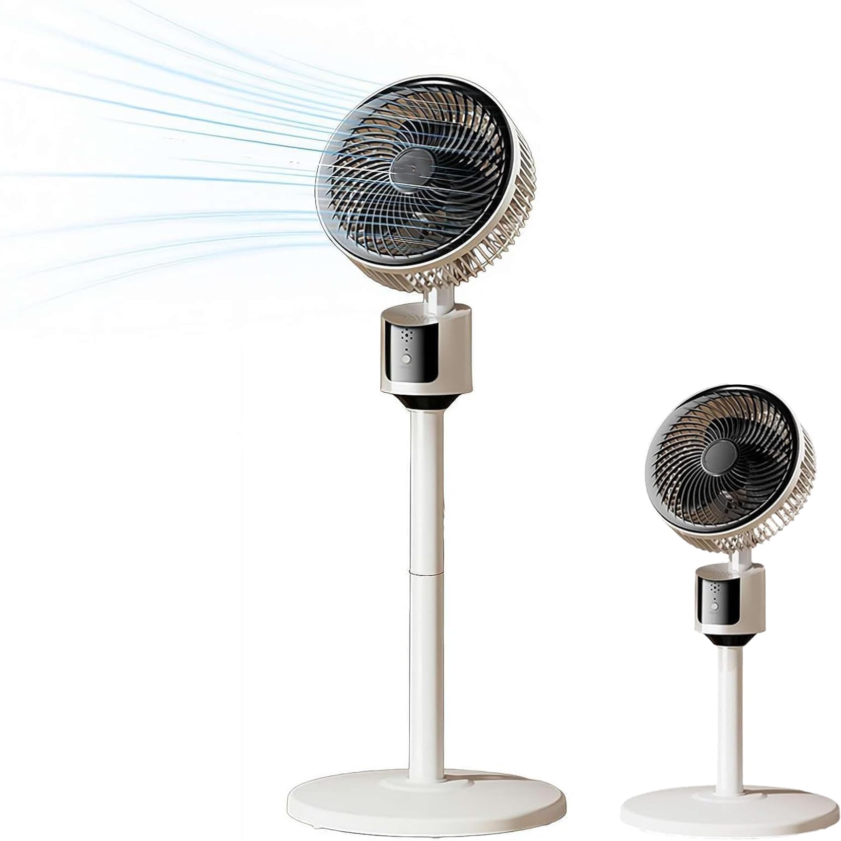 Standing Fan for Bedroom - 2026 Upgraded Whole Room Air Circulator, 90ft Airflow, 30dB Quiet DC Motor Cooling Device, 90° Oscillating Pedestal, 3 Speeds, USB for Living Room Bedroom Home