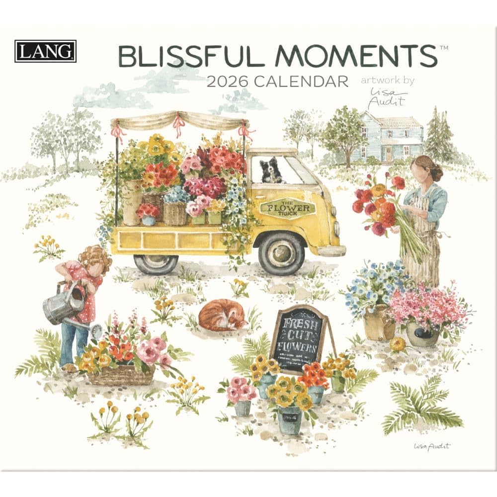 Lang, Blissful Moments 2026 Wall Calendar by Lisa Audit, 13.4'' X 12'', 12-Month Calendar with Stapled Binding