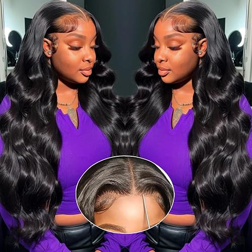 fornder 28 Inch 5x5 Wear and Go Glueless Wigs Human Hair Pre Plucked Pre Cut 5x5 HD Lace Closure Wigs Human Hair 180% Density Body Wave Lace Front Wigs Human Hair for Women Lace Front Wigs Human Hair