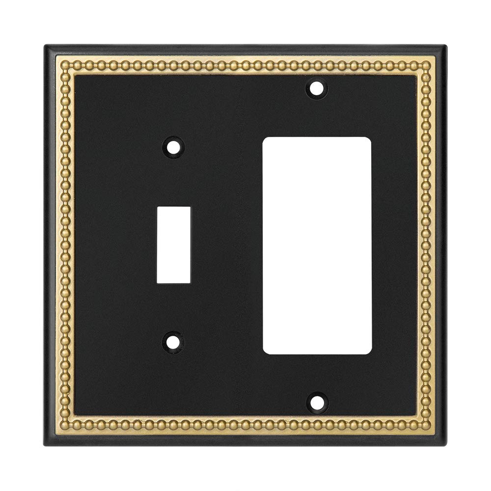 Pearled Wall Plates - Black & Dark Golden -8 Pearled Wall Plates - Black & Dark Golden -8