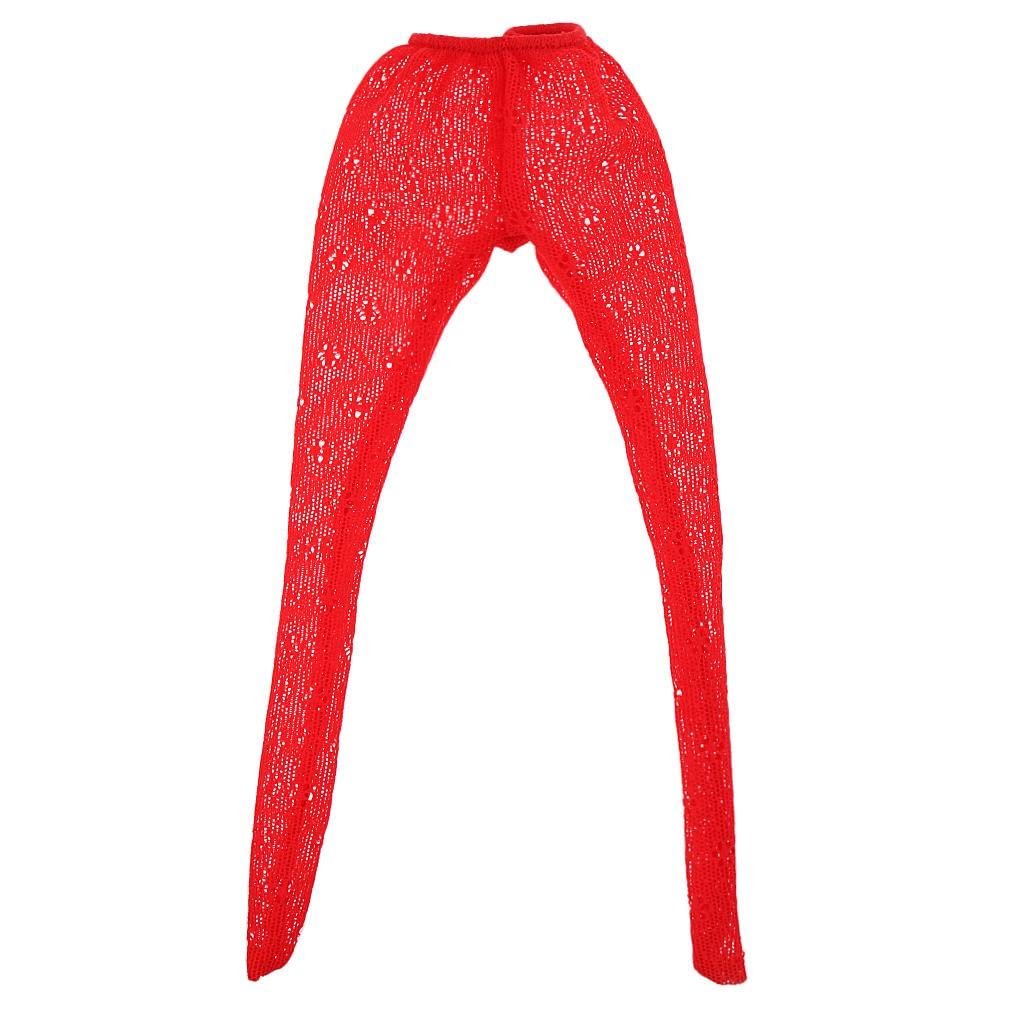 1/6 Female Body Hollow Out Long Pants Trousers for Kumik Figures Red-image-30