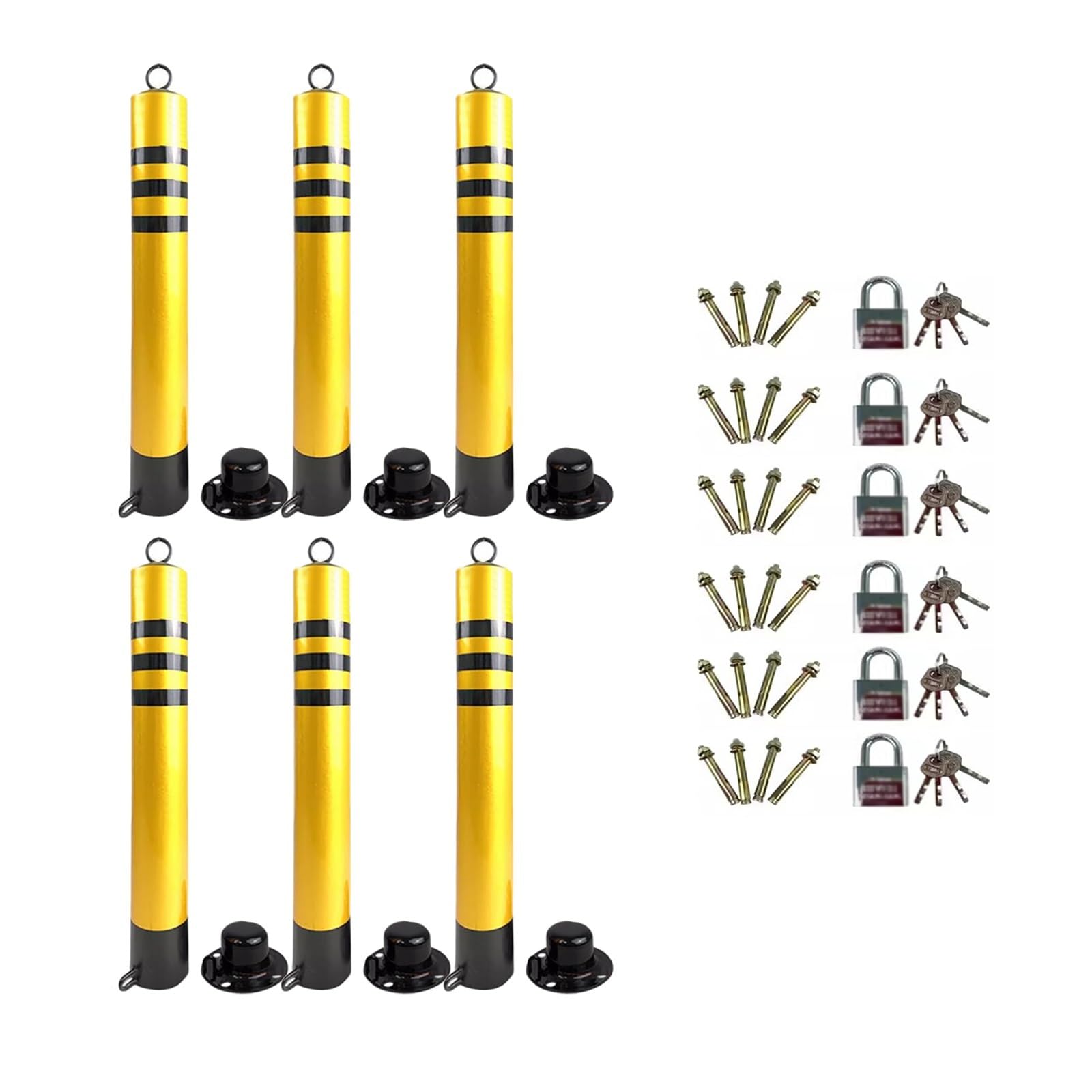 WOTZOV Neator Post Cone Driveway Caution Sign Detachable Traffic Neator Post Cone Garage/Hotel/Hospitals Entrance Reflective Posts,4 Pcs-80Cm/31.5In Tall,6 Pcs 80cm/31.5in Tall