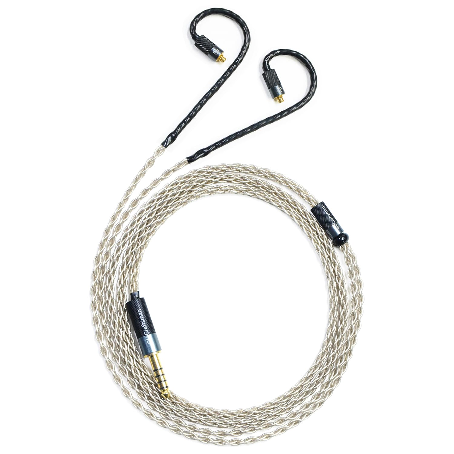 GUCraftsman MMCX IEM-Upgrade-Kabel aus 6N Einkristall-Silber für SHURE SE846, SE535, Beyerdynamic DT 70/71/72/73 IE, Campfire Audio Vega, ATLAS, Solaris, Astell&Kern AK ZERO2, AK T9iE (4,4 mm Stecker)
