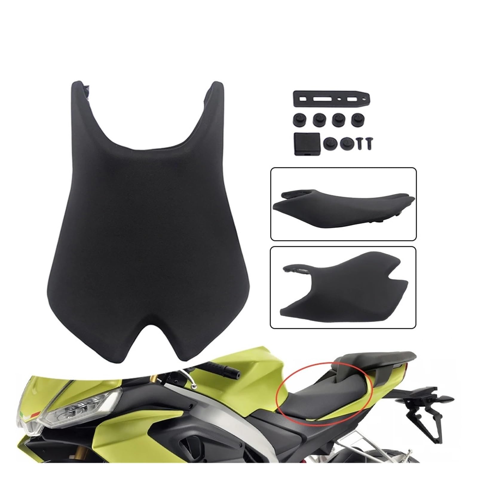 Asiento Motocicleta Cojín para Pasajero Trasero De Motocicleta para RS660 2021-2023 Asiento Delantero para Conductor