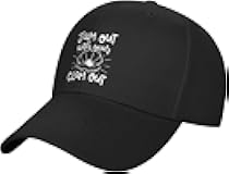 LOKLNEYK Jam Out with Your Clam Out Funny Men's Solid-Color Curved-Brim Baseball Cap - Classic Dad Hat Adjustable,Black