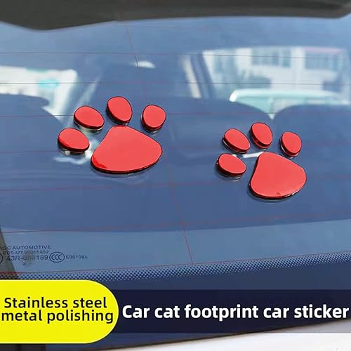Miniatura 10 de 4 calcomanías de huellas de perro, 3D, impermeables, de dibujos animados, para vehículos, ventana de parachoques, decoración de la carrocería del