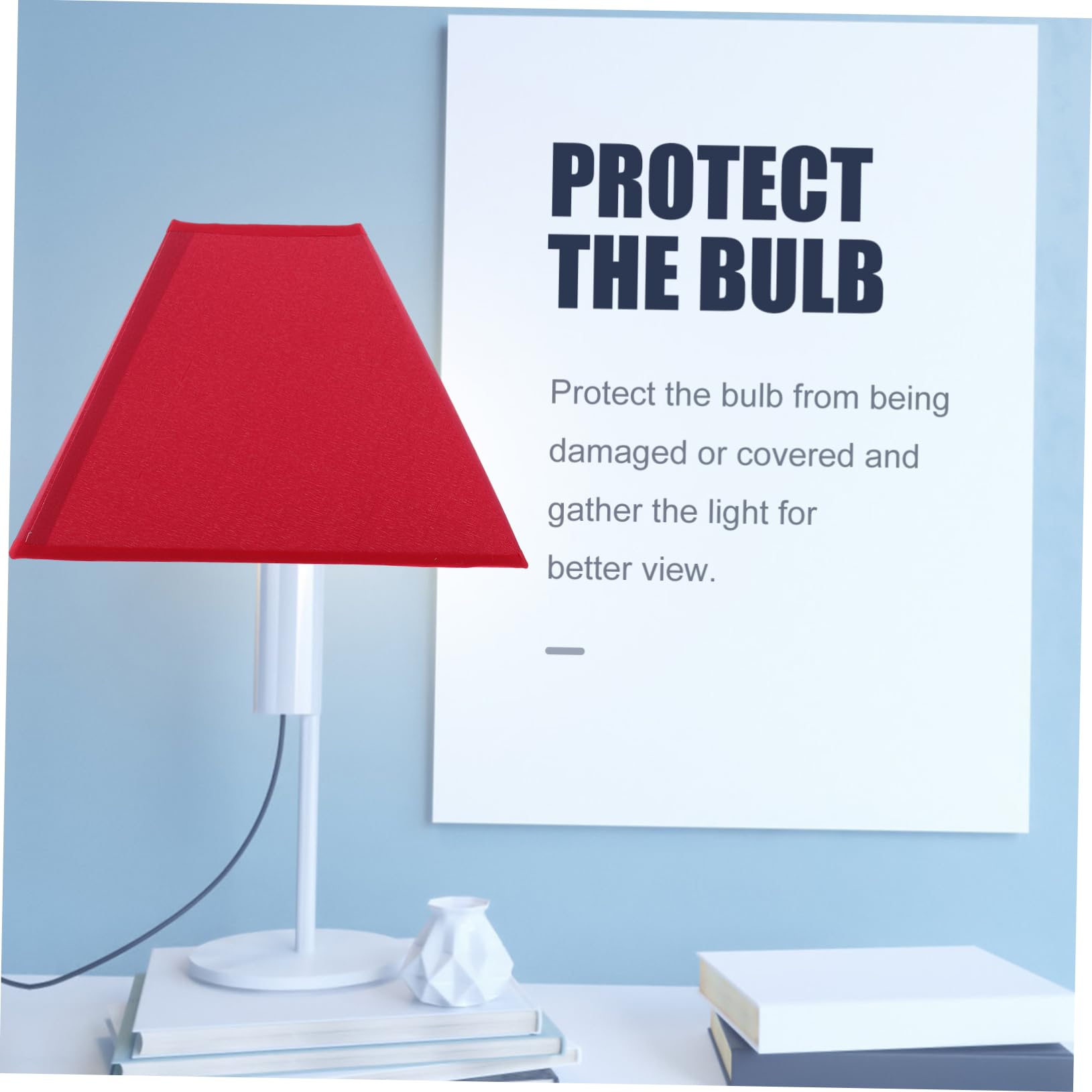 Tofficu Abat-jour Accessoire pour Couvercle de Lampe Éclairage Décoratif Diffus et Protection Murale en Tissu Rouge pour Lampe de Plafond et Murale pour Chambre