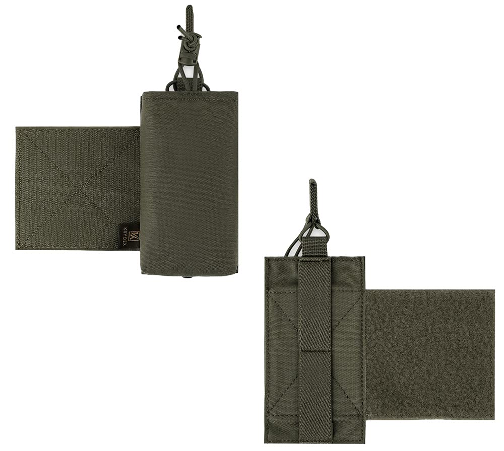 KRYDEXMag Holder Radio Pouch with Hook and Loop Cummerbund Side Magazine Holster for Tactical Chest Rig Vest 1 Pack