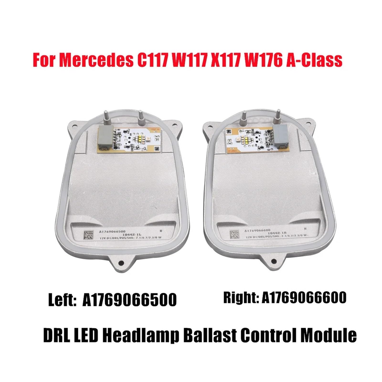 NEGRO Daytime Running Light Control Unit Headlight,Fit For, CLA C117 W117 X117 A Class W176 A1769066500 A1769066600 DRL LED Module Moduł regulacji reflektorów(Right)