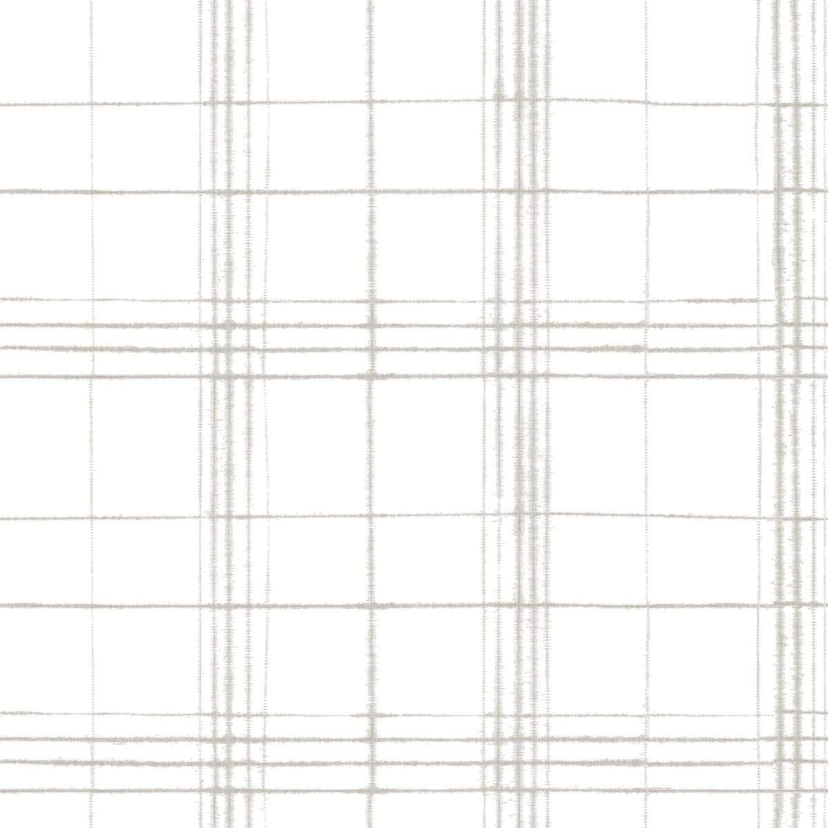 York Wallcoverings FH4019 Farmhouse Plaid Wallpaper Linen/White