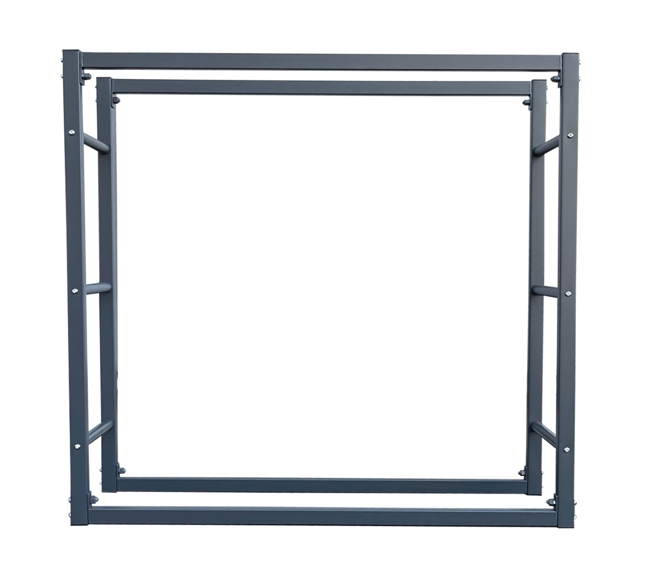 QUICK STAR Metalowy stojak na drewno kominkowe 90x25x90 cm, magazyn drewna kominkowego, regał metalowy, pomoc do układania drewna.