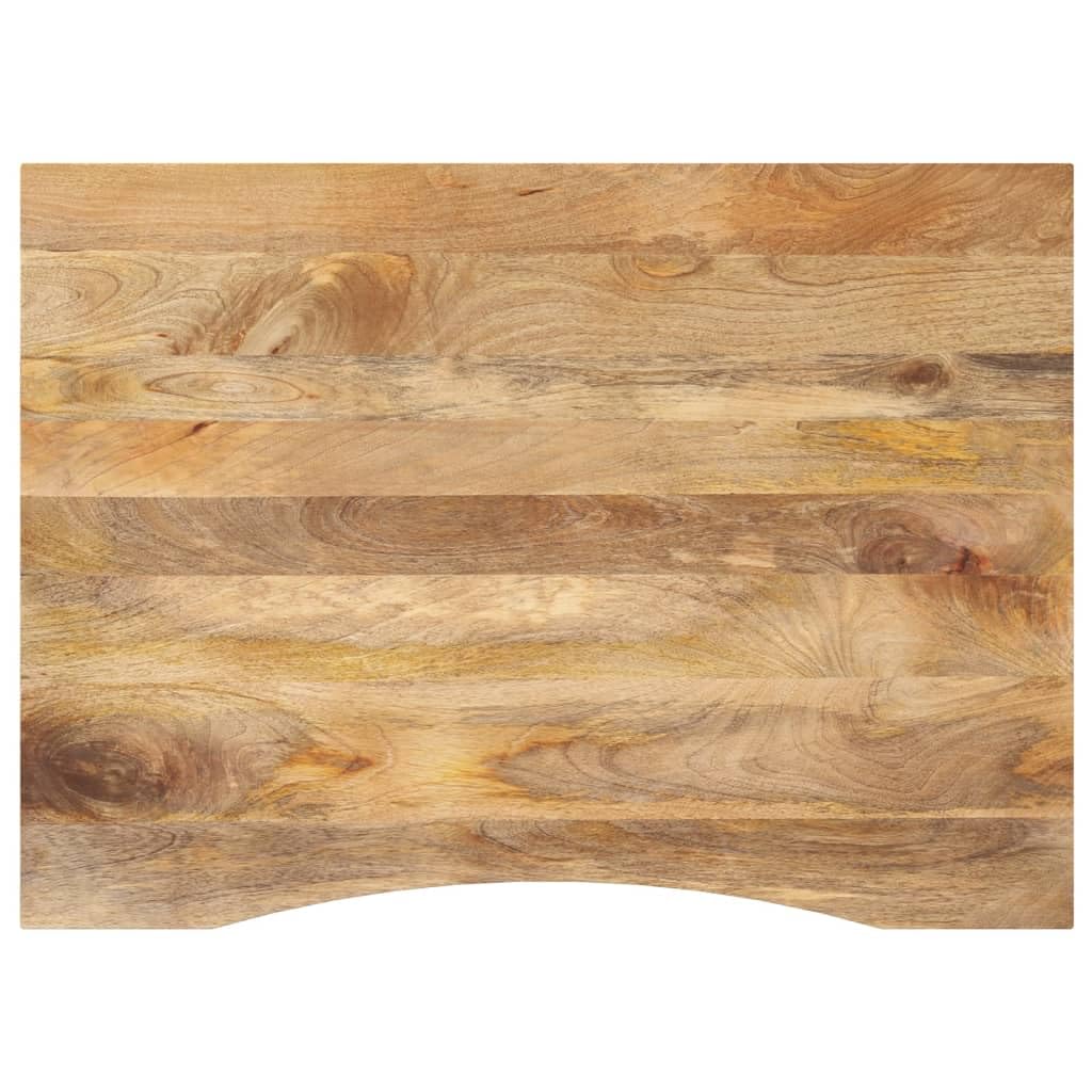 Vidaxl Brown Desk Top With Curve 100X80x2.5 Cm Solid Wood Rough Mango