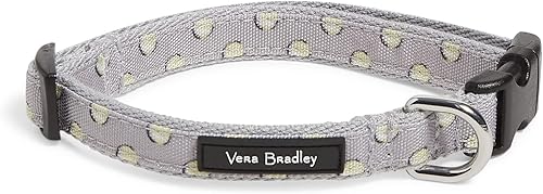 Vera Bradley Collar para mascotas ajustable reciclado Lighten Up repelente al agua para mujer, Puntos de pelota de tenis