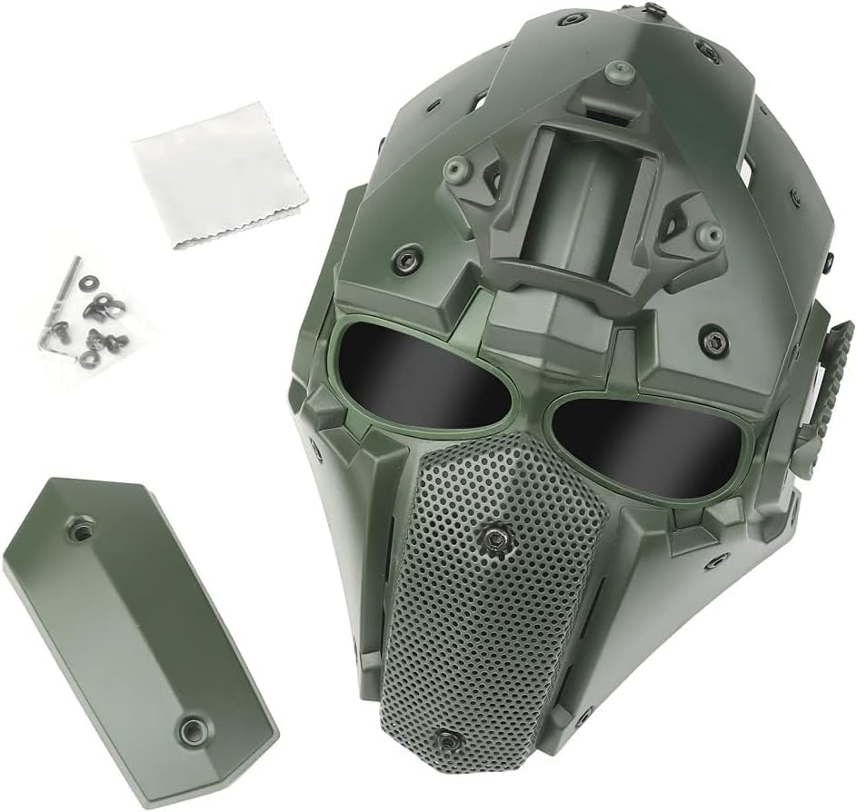 Full Face Protective Mask Tactical Airsoft Helmet with Visor Goggles for Hunting Paintball Cosplay Movie Prop