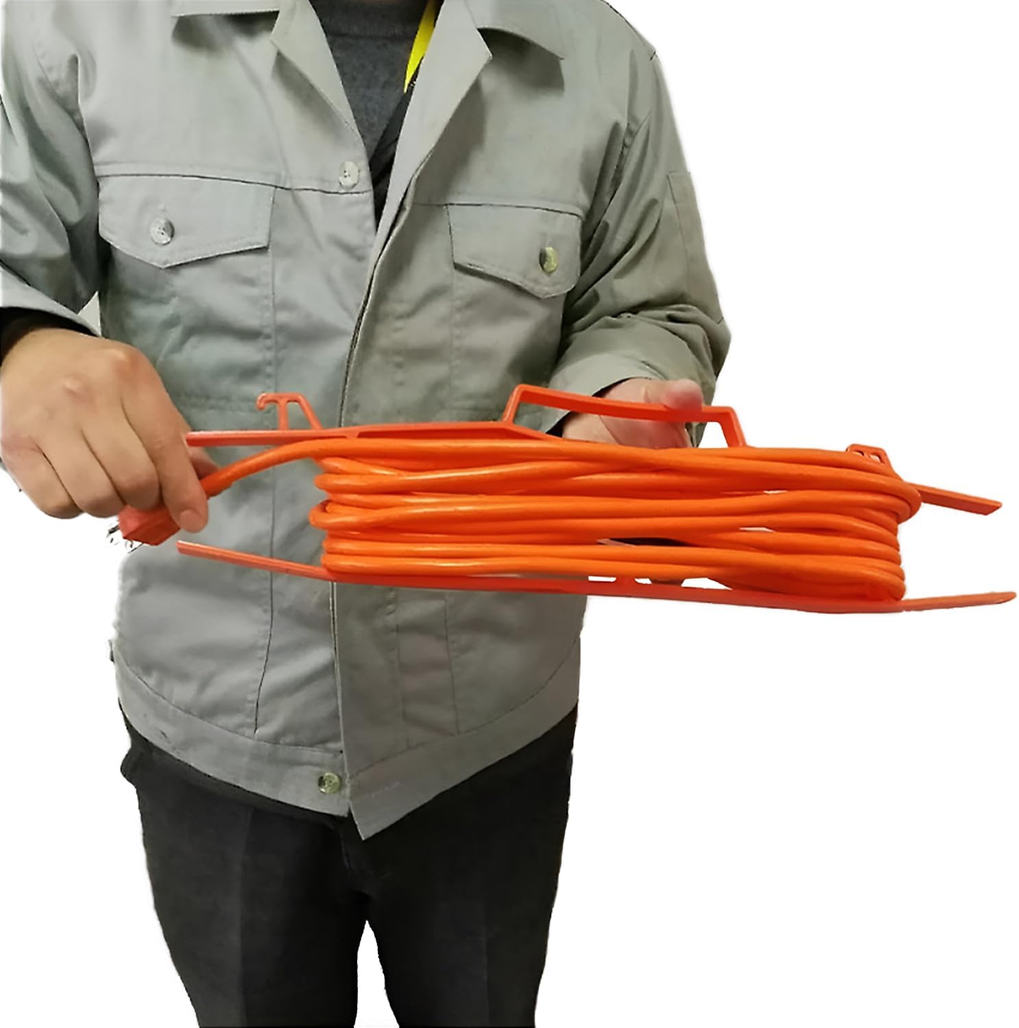 17.5" Plastic Cord Wrap Organizer – 4 Pack Orange Cable Organizer with Handle for Extension Cords, Ropes & Hoses