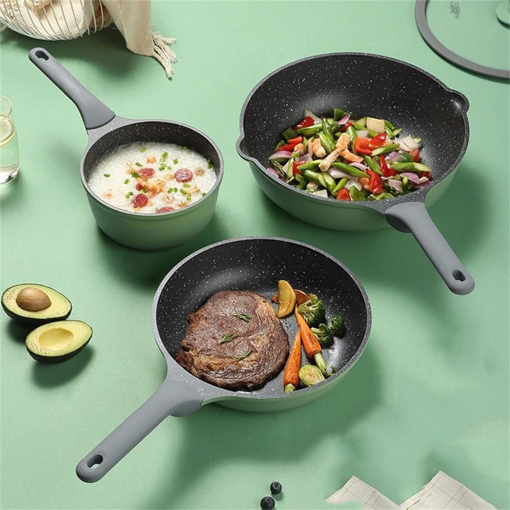 JSEIAJB Kitchen Non-stick Pot Set Camping Multi-function Rice Cooker Milk Pot Cookware Set With Lid Induction Cooker Pot Kitchen Utensils