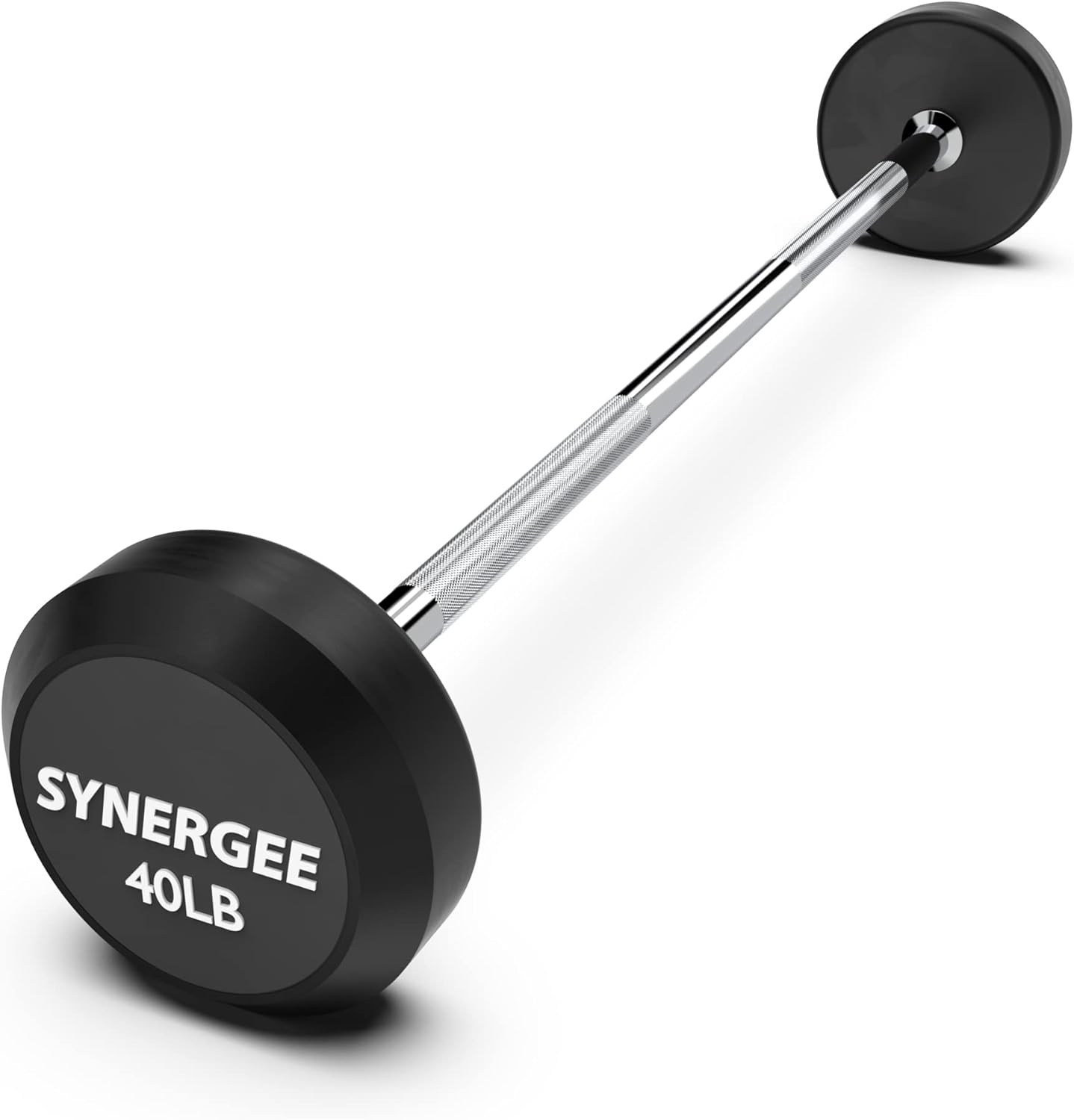 Synergee Fixed Barbell Pre Weighted Straight Steel Bar with Rubber Weights - Fixed Weight