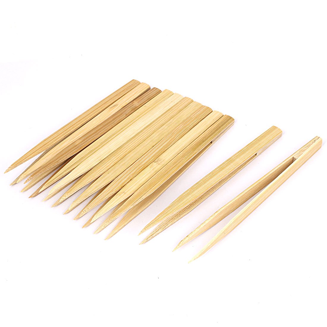 Sourcingmap Bamboo Nonslip Anti-Static Pointed Tip Tweezer Repair Tool 12pcs