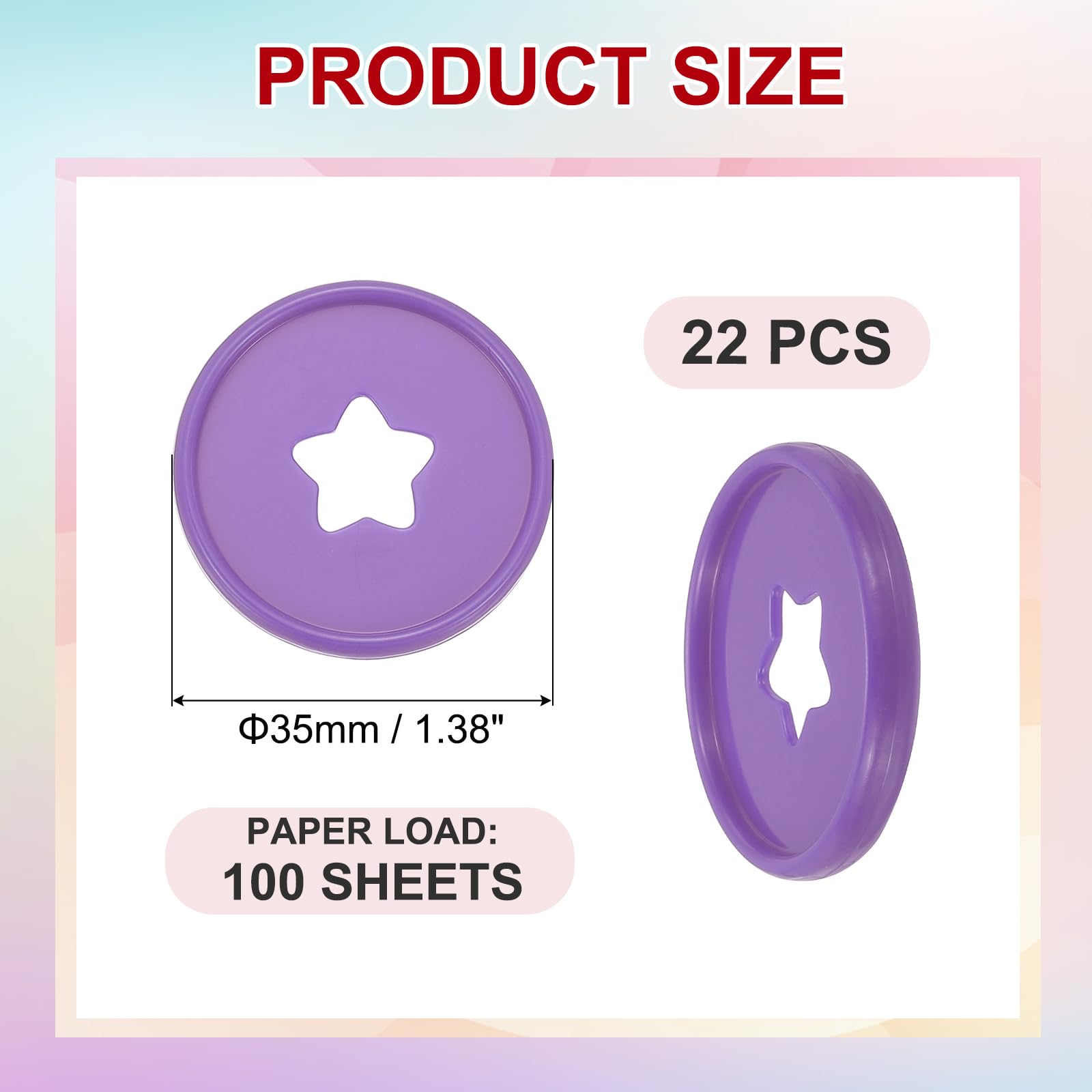 PATIKIL 35mm 1.38" Plastic Round Book Binding Discs - Image 2