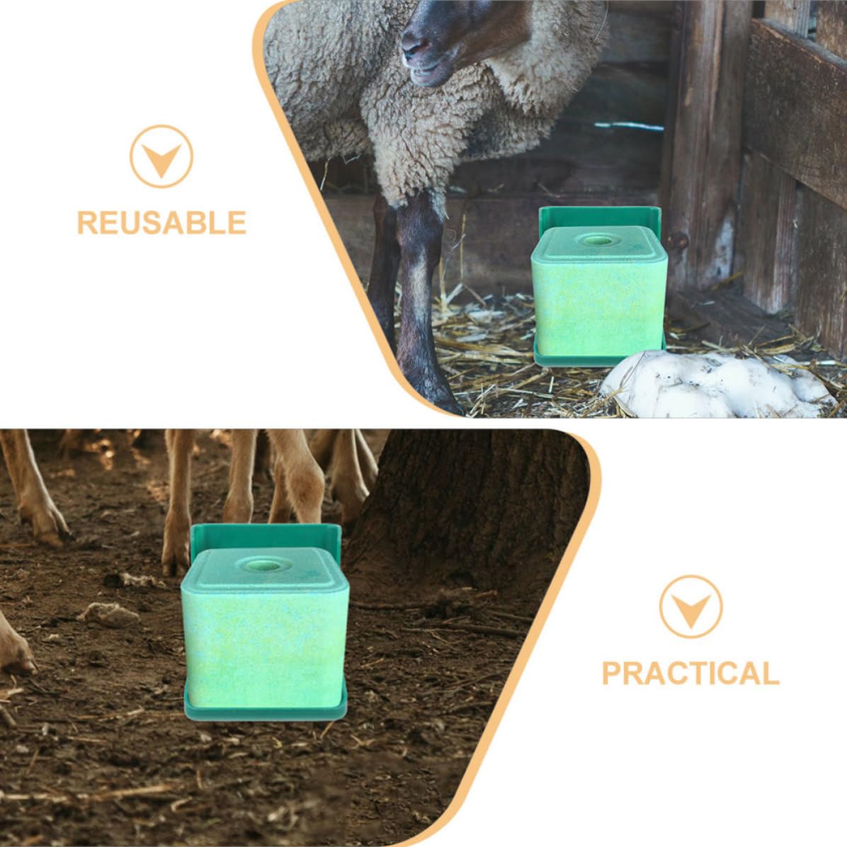 SHINEOFI 2 Stück Salz Futterschale aus Pp für Schafe und Rinder Sicher und Langlebig Praktischer Salzlecksteinhalter zur Fütterung im Stall der Weide