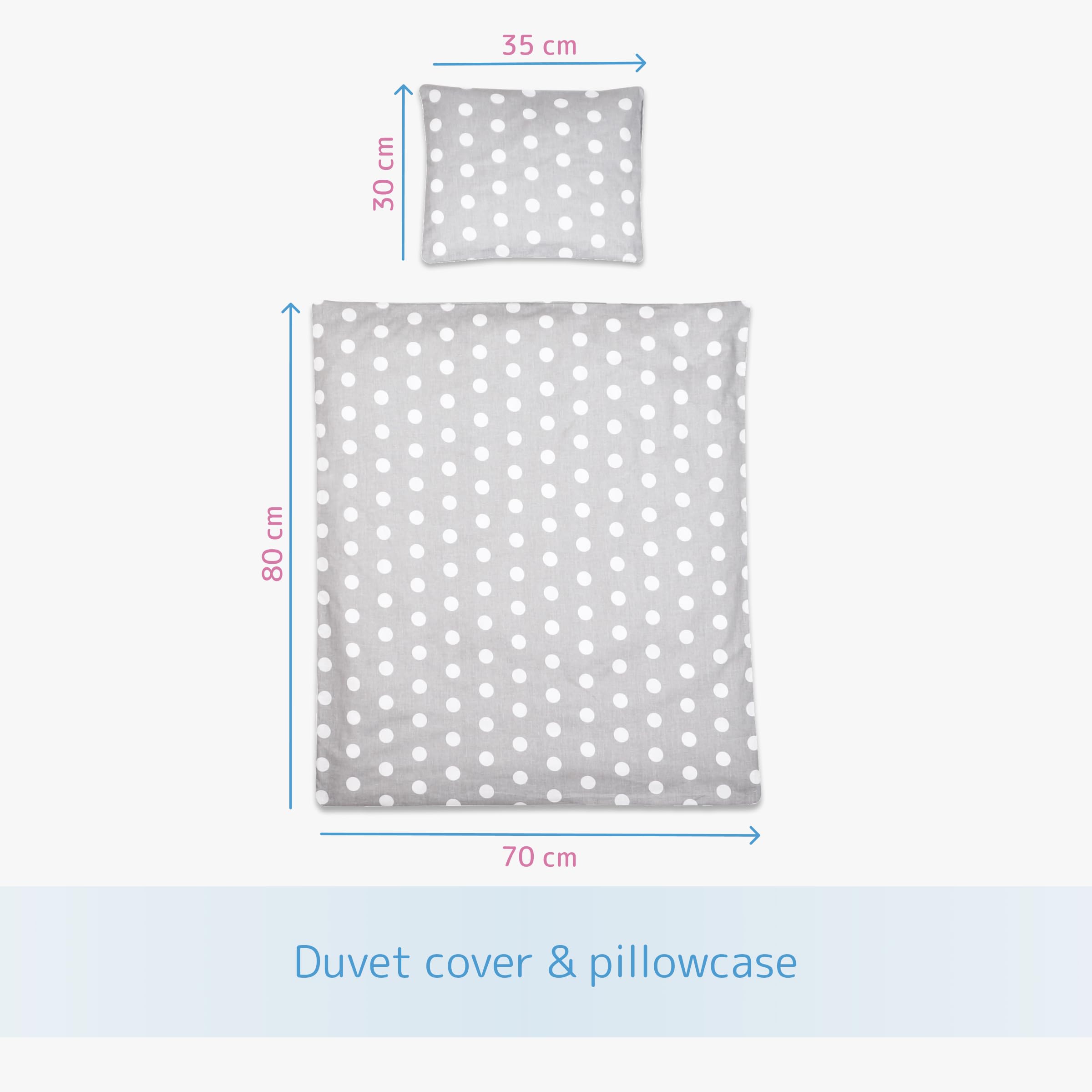 2-teiliges Baby Kinder Bettbezug 80 x 70 cm mit Kopfkissenbezug - Muster 14