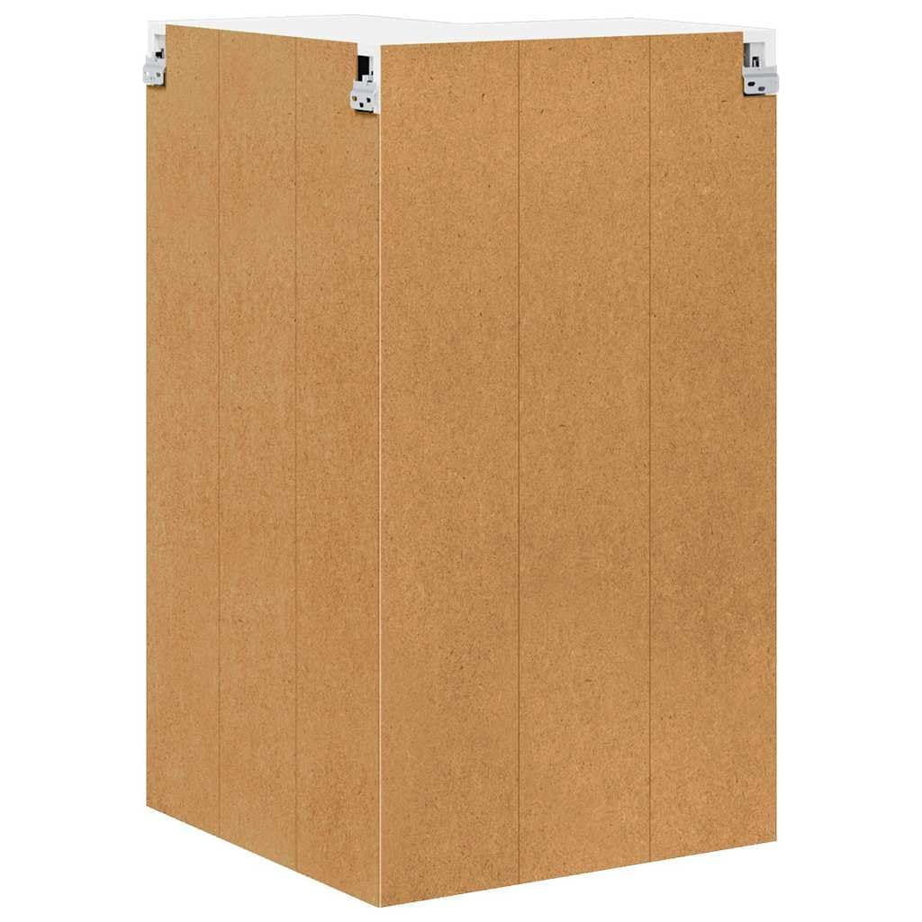 Kalmar - Armario esquinero de pared para cocina, color blanco brillante, 57 x 57 x 100 cm, material de madera, armario de cocina con gran espacio de almacenamiento, diseño moderno para cocina
