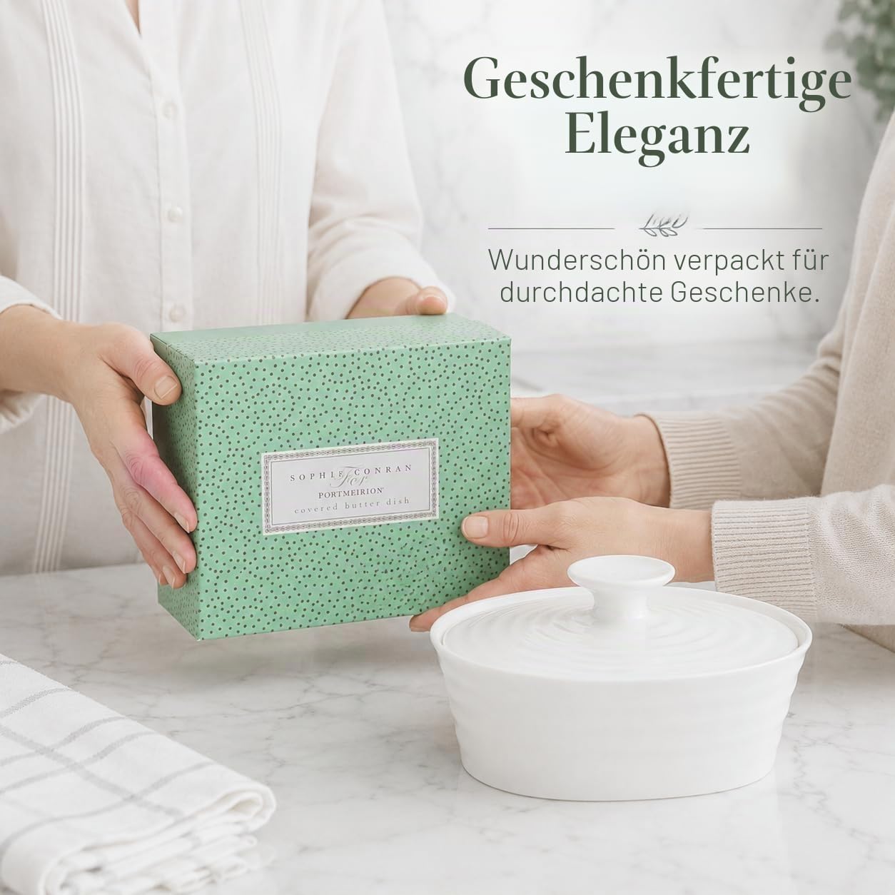Portmeirion Home & Gifts Butterdose (Weiß)