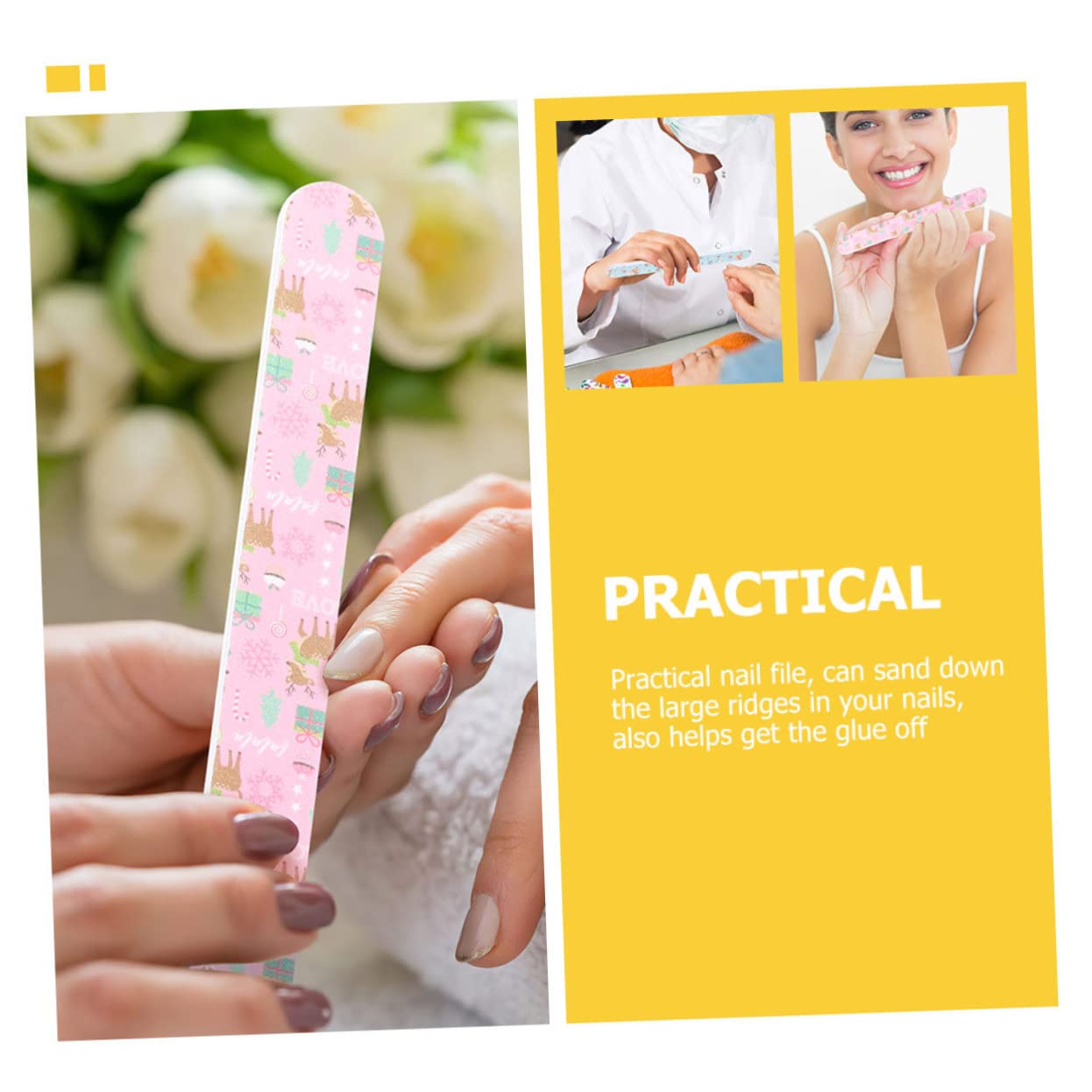 75pezzi Unghie Natalizie Per Manicure e Pedicure Grit Per Nail Art Design e Portatile Per Trattamento Unghie Festive
