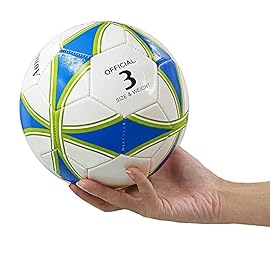 Aoneky Size 4 1-Pack Soccer Ball - Eco-Friendly 2.5mm PVC Leather, Durable Machine-Stitched Design, Ball Pump Included