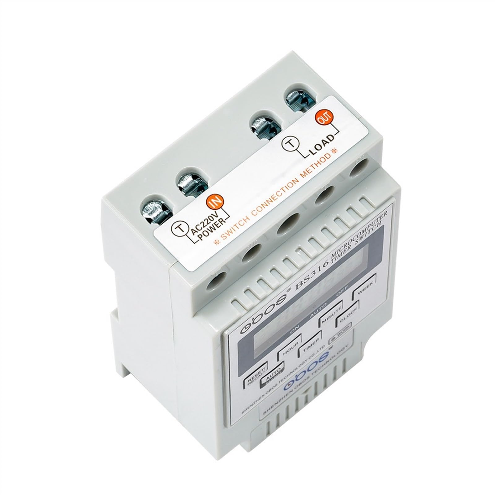 Temporizador Switch220V 25A microordenador inteligente programable temporizador electrónico interruptor relé controlador voltaje seleccionable(DC12V)