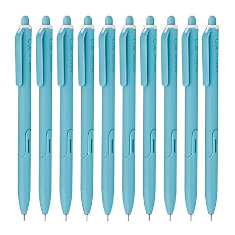 Hauser XO RT Retractable Ball Pen | Sleek Body & Minimalistic Design | Matt Finish & Solid Body Type | Low Viscosity Ink With Ultra Durable Tip | Blue Ink, Set Of 10
