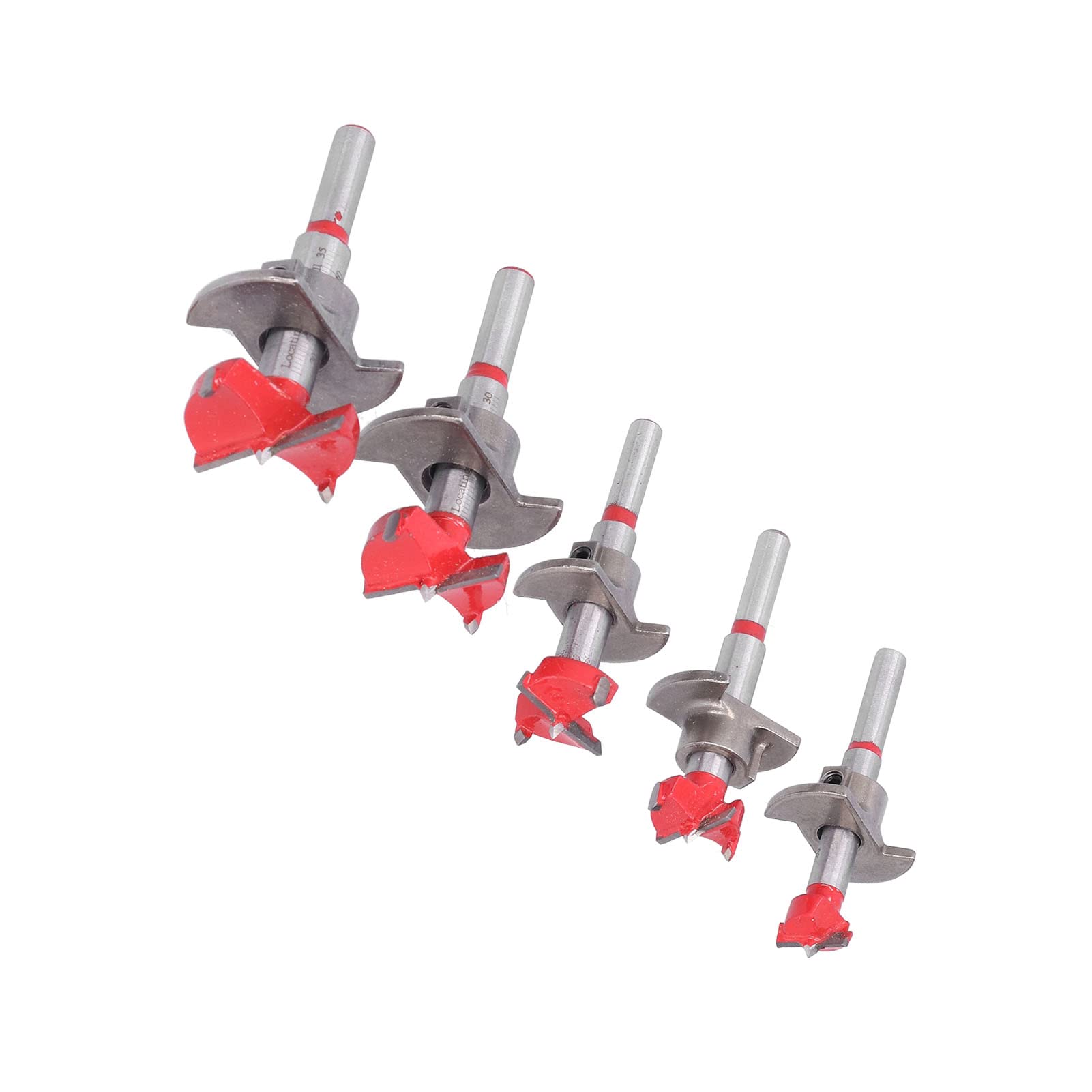 Set di 5 punte da trapano Forstner, kit apri fori per la lavorazione del legno, strumenti di perforazione accurati per fori in metallo per mobili con punte da 15 mm 20 mm 25 mm 30
