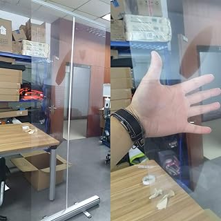 100x200 cm Clear Roller Banner/Clear Film Protection Screen/Clear Mobile Sneeze Guard Germ Shield/Portable Shield Barrier/Social Distancing Hygiene Partition/Protective Screen Plastic Divider