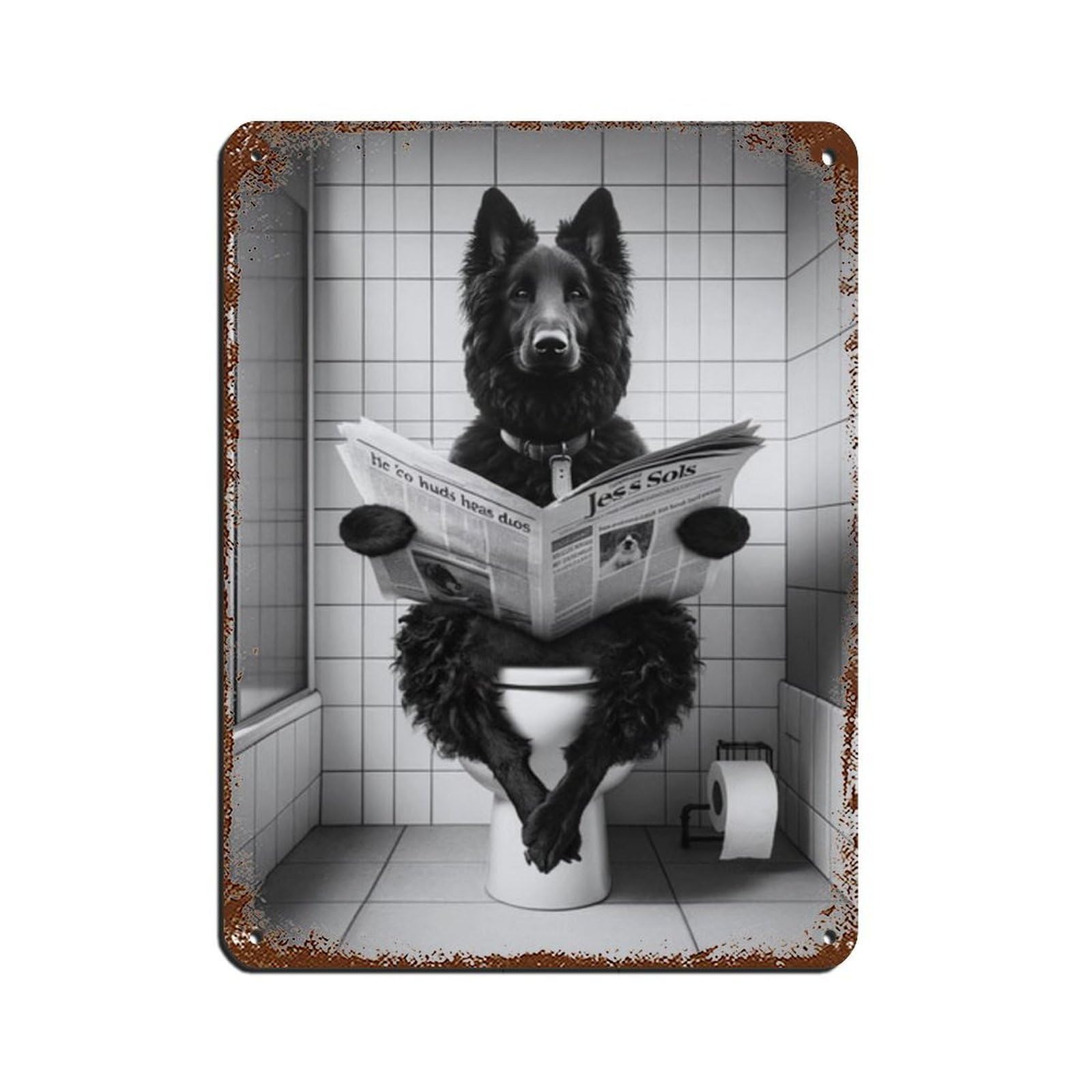 Lxwnze 30L X 40W Cm Croatian Sheepdog, Funny Bathroom Decor Tin Sign Vintage Metal Pub Club Cafe Bar Home Wall Art Decoration Poster Retro 12X16inch(30X40cm)